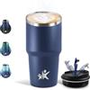 Motswedi Termos Caffè 600 ML, Tazza termica Riutilizzabili Prova di Perdite, Bicchiere Termico, Acciaio Inox 304, Travel Mug per Caffè Caldo e Freddo, Latte e Tè - Blu mezzanotte
