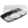 GUILLIN - selfipack Kit Vassoio pasto Prestige 5 Scomparti Fondo e Coperchio, plastica, 42 x 25,4 x 7,5 cm, Plastica, Nero/Bianco, 42 x 25,4 x 7,5 cm