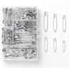 Carehabi 300 spille da balia, 6 misure, 18 mm - 53 mm, resistenti alla ruggine, spille di sicurezza per vestiti, artigianato, cucito (argento)