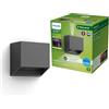 Philips Alix UltraEfficient Lampada a parete da esterno, 2700K, 800lm, Antracite