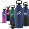 Motswedi Borraccia Termica, 750 ml Senza BPA, Borracce Acqua, Bottiglia Con Cannuccia e 2 Coperchi, Borraccia Acciaio Inox, 18/8 Acciaio Inossidabile, Borracce - Blu marino