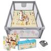MS BabyWorld Parco XL + Tappeto da gioco per bambini 180 x 120 cm - Doppio lato, tappetino molto imbottito (1 cm spesso), parco molto grande - pieghevole e con borsa per il trasporto