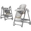 Veitoalioy Pelle PU Seggiolone, Seggiolone Pappa 0 36 Mesi, Sedile da Pranzo Multi-funzionale e Multi-ingranaggio Regolabile, Sedili Per Pasti Dotati Di Ruote e Piatti Staccabili (8122 Grey)
