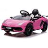 Garvee Lamborghini - Auto elettrica con licenza per bambini, giocattolo da 12 V con telecomando, fari LED, sistema sonoro, sospensione, 2 velocità, per bambini da 3 a 8 anni, rosa