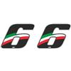 4R Quattroerre.it 13226 Numero Racing 6 Mini, Tricolore Italia, 27 x 37 mm, 3 x 2,5 cm (Confezione da 2)