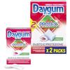 Daygum Protex, Chewing Gum, Gusto Fragola, Senza Zucchero, con Xilitolo, Confezione da 2 Astucci da 24 Gomme da Masticare, da Portare Sempre con te