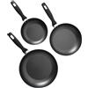 Home Theory Set di 3 padelle antiaderenti - Set di padelle professionali antiaderenti - 20 cm, 24 cm, 28 cm - distribuzione uniforme del calore - manici per mantenere il freddo - padella in alluminio resistente