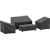 Coperture Per Mobili Da Giardino 4 Pezzi, Impermeabili, Nero