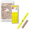 TOX Set XL tasselli Boltfix Wood 8/40 in faggio (500 pz), 12 matite carpentiere giallo neon, set per mobili e giunzioni sicure, 015909010