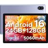 POPUX U10 2026 Neueste Android 16 Tablet 10 Pollici, 16GB RAM+128GB ROM (2TB TF) Gemini AI Tablet PC 5060mAh / Widevine L1/ 8MP+5MP Doppia Fotocamera/WiFi 6/ Type C/Jack per cuffie da 3,5 mm, Viola