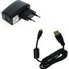 bg-akku24 Caricatore e cavo di ricarica, cavo dati, cavo USB per Casio Exilim EX-Z28, EX-Z690, EX-Z790, EX-N1, EX-N2, EX-N5, EX-N10, EX-N20, EX-N50, EX-H50, EX-JE10 - EMC-5 / EMC-5U