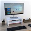 Henor Supporto Monitor Rialzo Tv Legno con ripiano intermedio 42 x 26.5 x 16 cm portata 50 kg Bianco