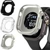 iVoler 3 Pezzi Cover per Apple Watch Ultra 3/2 / 1 49mm (Senza Pellicola Protettiva), Sottile Custodia Antiurto Anti-Graffio Morbida Silicone TPU iWatch Bumper Case, Trasparente + Nero + Starlight