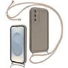 Coalbooliy Cover per Samsung Galaxy S26 Plus con Cordino per Cellulare, Custodia Silicone con Regolabile Collana Sottile Morbida Case Protezione della fotocamera Antiurto con Necklace, Cachi