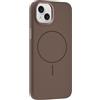 N NEWTOP Cover CV59 Compatibile per Apple iPhone 15 PLUS, Custodia TPU Simil Velluto Flessibile Morbida Case Semi Rigida Protezione Cromata Fotocamera Anti Urto Magnete Ricarica Wireless (Marrone)