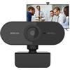 Generic Videocamera per computer - Telecamera web per computer desktop, protezione accessori in resina solida | Webcam USB 720P regolabile a 360 con microfono Protezione della privacy Driver Streaming