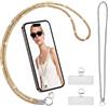 Cutefat Cordino Universale per Cellulare con Collo (Set da 2) - Laccio Regolabile per Smartphone con Custodia, include Adesivi, Lunghezza Regolabile fino a 1,6 m, Materiale Certificato GRS