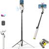 AOCHUAN Gimbal per smartphone 4 in 1 con apertura automatica da 71 pollici per iPhone e Android, stabilizzatore per telefono AI Face Tracking (senza app necessaria) con telecomando magnetico, giunto