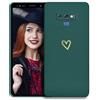 POUHYE Cover per Samsung Galaxy Note 9 Custodia Originale, Gomma Gel di Silicone Liquida Cover con Protezione Fotocamera, Morbida Sottile e Antiurto AntiGraffio Case Verde scuro