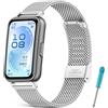 WindRen Metallo Cinturino Compatibile con Huawei Band 11/Huawei Band 11 Pro Uomo Donna, Cinturini di Ricambio in Acciaio Inossidabile con Chiusura Regolabile (Orologio Non Incluso)