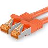 1aTTack.de 688497 Cat7-1x 10m - Cavo di rete Cat 7 Ethernet Lan 10 Gb/s PIMF LSZH Arancia