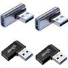 KIRVOS USB Winkelstecker, 4 Stück usb 90 Grad Adapter,Trasferimento Dati Rapido,Due stili,Compatible con PC, Laptop, Powerbank und die meisten USB-Geräte