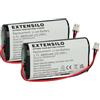EXTENSILO 2x batteria compatibile con K-Bright lampada da tavolo, da comodino (6800mAh, 3,7V, Li-Ion)