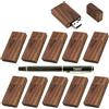 Yaxiny Pendrive 64GB, Chiavette USB 11 Pezzi In Legno, Pen Drive 64GB USB 2.0, Pennetta USB, for PC/Laptop/Smart TV, Perfetto come regalo, In Legno di Noce