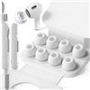SIXFU Cuscinetti di gommini in 1 misure compatibili con AirPods Pro 2 e 1, con scatola portatile e kit di pulizia, foro per la riduzione del rumore(S)