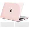 TECOOL Cover per MacBook Pro 13 Pollici 2016-2022 (M2 M1 A2338/A2289/A2251/A2159/A1989/A1706) con Touch Bar, Custodia Rigida Protettiva Sottile in Plastica e Copritastiera UE, Cristallo Rosa Chiaro
