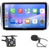 LSLYA Autoradio Stereo 2 DIN Peugeot 208/2008 2012-2018 Combo con Android Auto CarPlay Wireless 10.1 Schermo per Auto GPS SWC FM Spotify Podcast USB Mic Telecamera Retromarcia