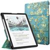 MoKo Custodia Supporto per 11 Kindle Scribe 3rd& Colorsoft,Albic Fior | Copertina a Tre Ante con Spazio per Penne, Auto Sonno/Sveglia,per Kindle Scribe 3rd e Kindle Colorsoft 1st 2025