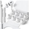 SIXFU Cuscinetti di gommini in 1 misure compatibili con AirPods Pro 2 e 1, con scatola portatile e kit di pulizia, foro per la riduzione del rumore(M)