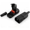 VISSQH 2 pezzi Connettore di Adattatore alimentazione da IEC 320 C14 Plug Maschio,Connettore IEC C14 CA 250V 10A 3 spine (nero)
