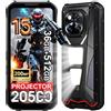 DOOGEE V Max Play 5G Rugged Smartphone with Proiettore,36GB+512GB/2TB,20500mAh 45W Android 15 Telefono Indistruttibile,6.78''FHD+120Hz,200MP+20MP AI Fotocamera 1200LM Luce Campeggio (Nero)
