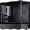 Jonsbo D200 Case PC Mini-Tower mATX con vetro temperato, display frontale, spazio per 7 ventole e radiatore da 240 mm - nero