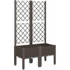 vidaXL Fioriera da Giardino con Traliccio Marrone 80x40x142 cm in PP