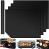 PENRUNKA 4Pcs 40x50cm Tappetino Barbecue Antiaderente Riutilizzabile, Tappeto Tagliabile & Resistente Calore Pulire Facile, Tappetini BBQ Esterno Senza BPA e PFOA per Forno, Griglia a Gas, Carbone e Elettrica