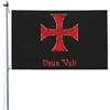KWQDOZF Bandiera decorativa per esterni Deus Vult Crusader Templar Cross 3x5FT
