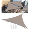 Woace Tenda a Vela Ombreggiante Impermeabile Triangolare Protezione Raggi UV 98% Tenda da Sole Poliestere Antistrappo Con 3 Corde Fisse per Giardino Balcone Piscinae Terrazza Cachi 8x8x8M
