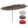 RELAX4LIFE Ombrellone Doppio da Giardino 4,5x 2,6m con Luci LED, Ombrellone Grande con Base, Apertura Manovella, Tetti Ventilati, per Patio, Cortile, Ristorante (Caffè-Luci, 4,5 x 2,6 M)