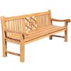 CLP Teak-Gartenbank Florida I Sitzbank mit Ergonomischer Sitzfläche aus Vollholz I Sitzhöhe: 44 CM, Colore:Teak, Dimensione:220 cm