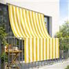 Home Tresor Tenda da Sole a Righe per Esterno con Occhielli in Metallo | Telo Ombreggiante a Caduta per Balconi Resistente Lavabile Riga Gialla 140x300cm