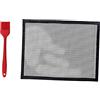 Kisangel Tappetino per Barbecue Rete Antiruggine Resistente al Calore per Cottura Uniforme Bistecche Pesce Gamberetti Verdure Pizze