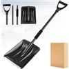 PENRUNKA Pala Neve con Asta Smontabile & Regolabile, Pala da Neve Robusta e Durevole con Manico Antiscivolo Ergonomico, Attrezzo Multifunzionale Portatile per Giardinaggio, Accumulo Neve, Campeggio e Maltempo