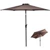 KOMFOTTEU Ombrellone da Giardino 3x3 m con Manovella e 6 Aste Anti UV, Ombrellone Parasole da Esterno Inclinabile per Terrazza, Balcone, Patio, Mercato, Spiaggia, senza Base, Altezza 235cm (Marrone)