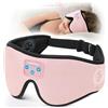 Voerou Cuffie per dormire, mascherina per gli occhi Bluetooth 3D, cuffie auricolari per dormire sul lato con altoparlanti stereo ultra sottili, adatte per dormire, ufficio, pisolino, viaggi