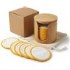 Generico Set Premium Ecofriendly: 20 Dischetti Struccanti Riutilizzabili in Bambù Lavabili + Porta Dischetti in Legno Naturale e Sacchetto Cotone - Kit Zero Waste Morbido per Pelle Sensibile