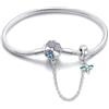 LIGHTDOG 925 Bracciale d'argento a catena di serpente Adatto per il braccialetto di fascino europeo Perline Bracciale d'argento Donna Regalo per i parenti