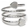 Vestopazzo Vlnet anello fascia 3 giri con 2 cuori | placcato in argento | Nickel tested |Lavorazione artigianale | MI5041